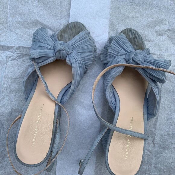 Loeffler Randall Camellia Blue Pleated Bow Heel - Picture 6 of 9
